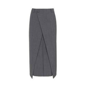 NEW MANTU women's long tailored skirt in grey